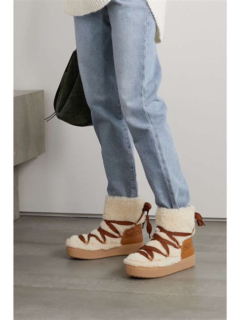 SEE BY CHLOÉ Charlee leather and shearling ankle 